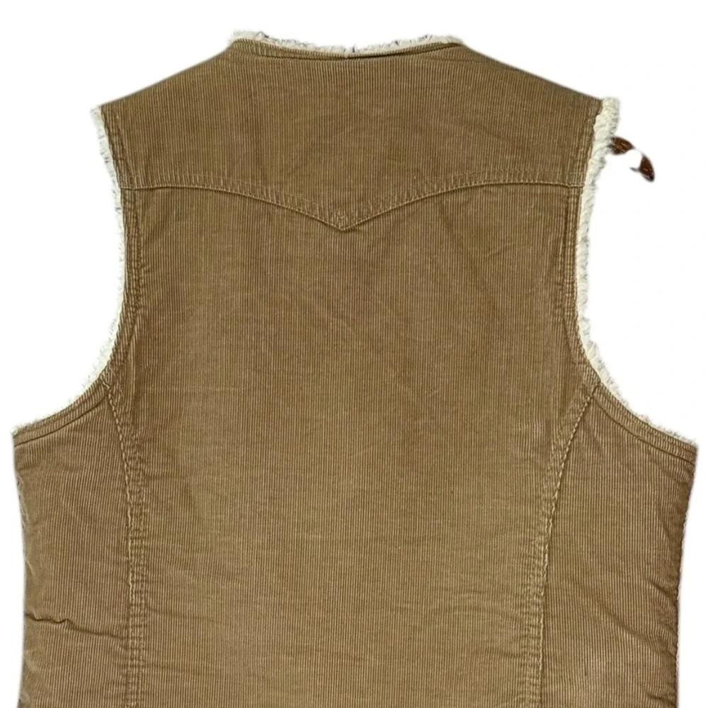Levi's Mens Sherpa‎ Lined Corduroy Vest M Brown Snap Front Western Retro Classic